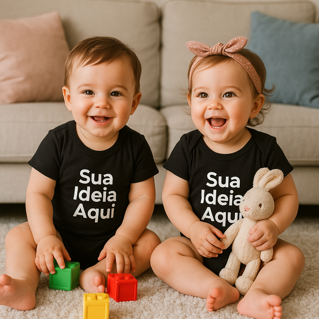 Body Infantil Preto Personalizado