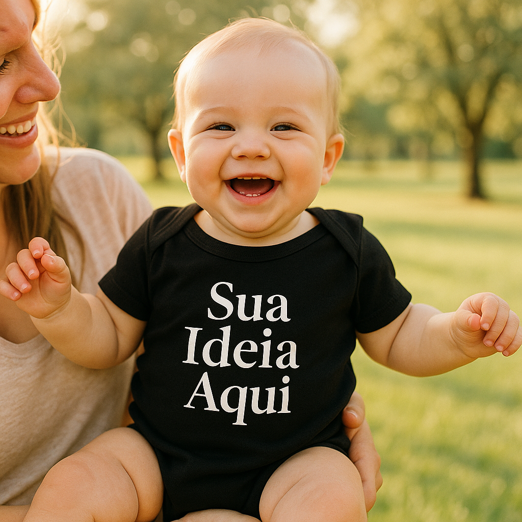 Body Infantil Preto Personalizado