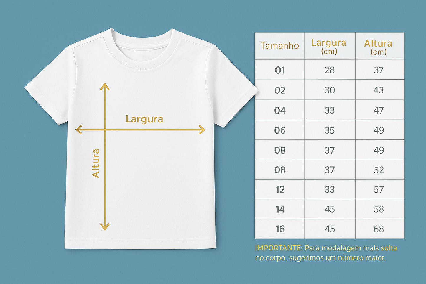 Camiseta Infantil Branca Personalizada