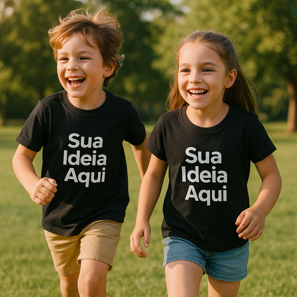 Camiseta Infantil Preta Personalizada