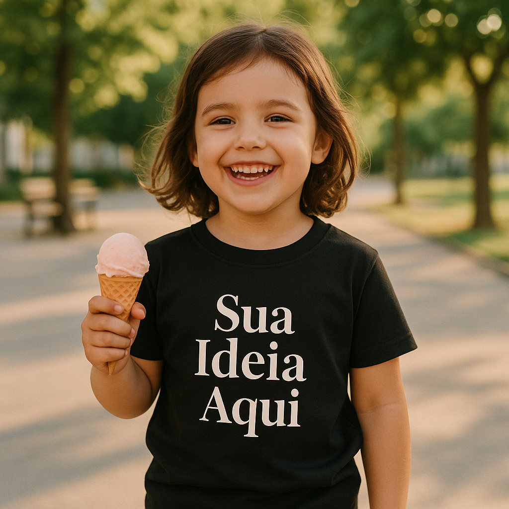 Camiseta Infantil Preta Personalizada