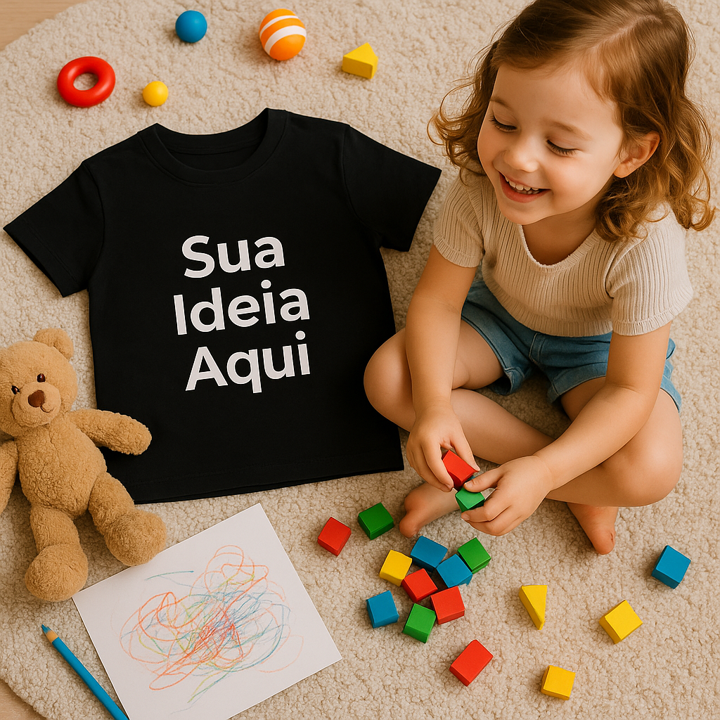 Camiseta Infantil Preta Personalizada