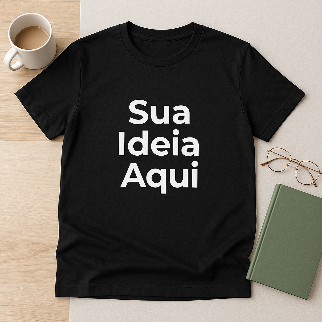 Camiseta Unissex Preta Personalizada