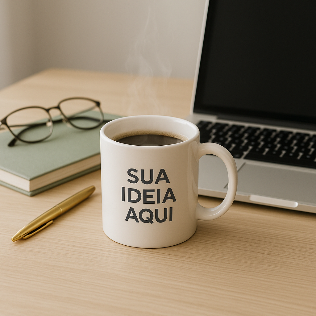 Caneca de porcelana Branca Personalizada