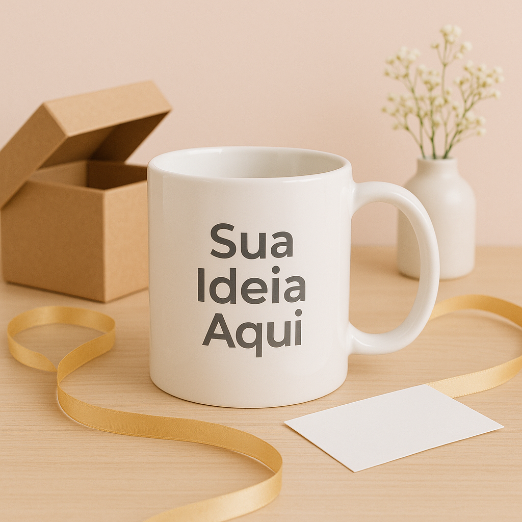 Caneca de porcelana Branca Personalizada