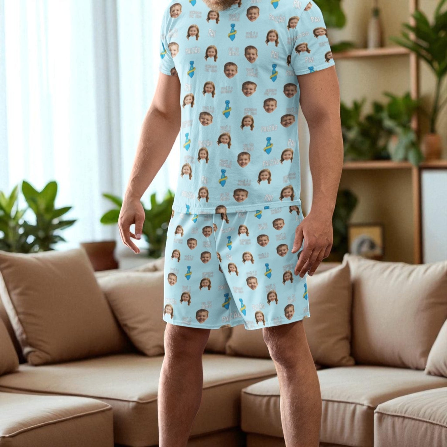 Conjunto Completo Melhor Pai Azul - Dupla Emoção Personalizada