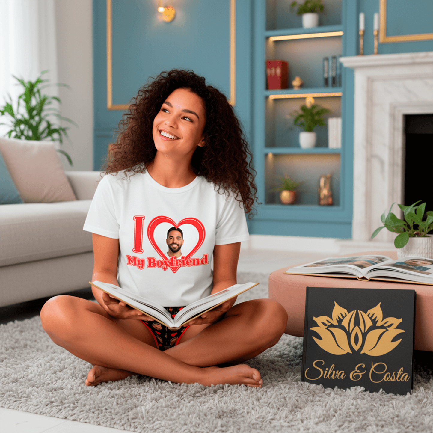 Conjunto Feminino I Love Personalziado com Foto presente casal namorados