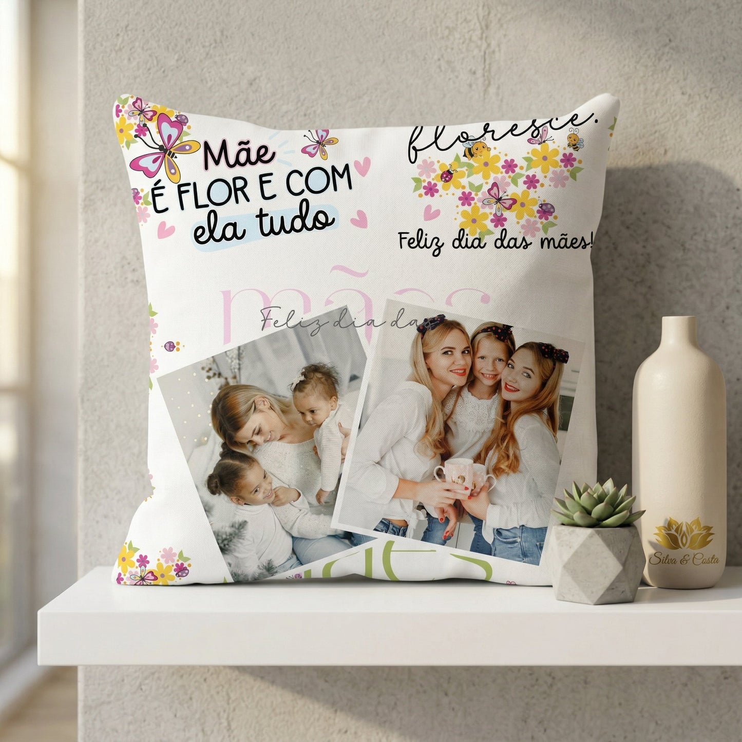 Almofada Personalizada com Foto e Nome | Presente Dia das Mães