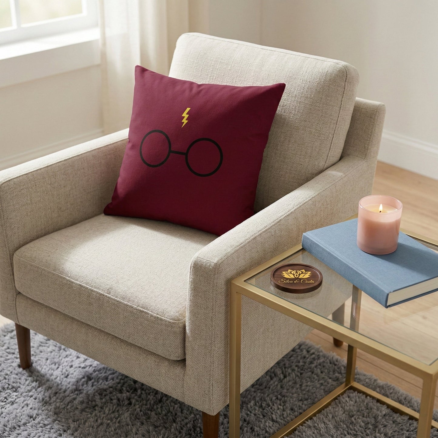Almofada Personalizada com Nome 40x40 — Presente Infantil Tema Harry Potter