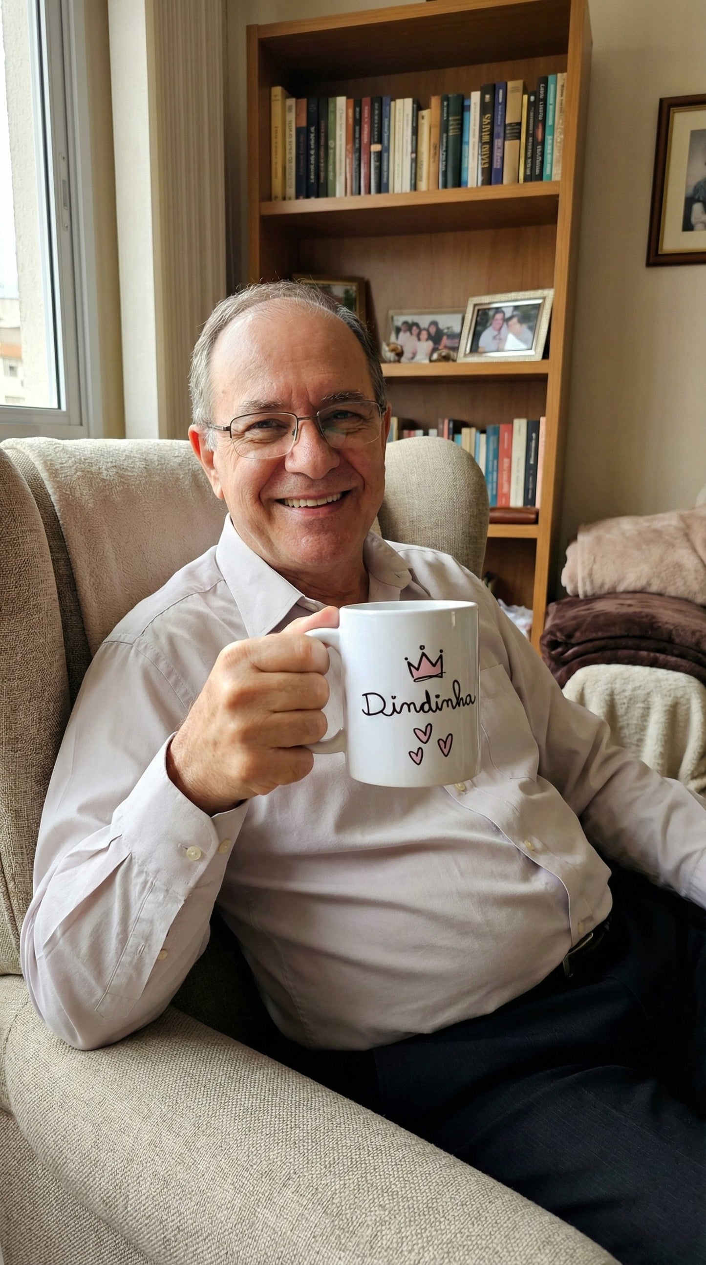 Avaliação de cliente - Caneca Personalizada com Foto e Nome — Presente para Dinda Dindinha