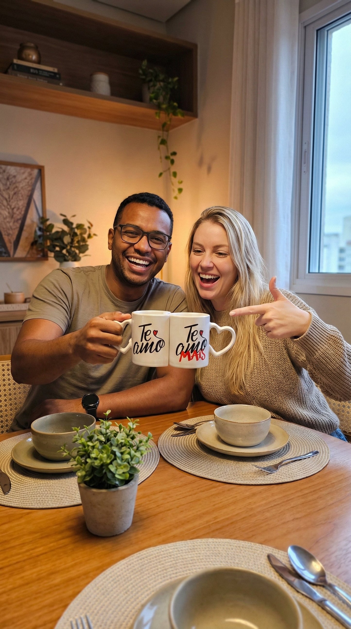 Avaliação de cliente - Caneca Personalizada com Foto Duplo Coração — Presente Romântico Casal