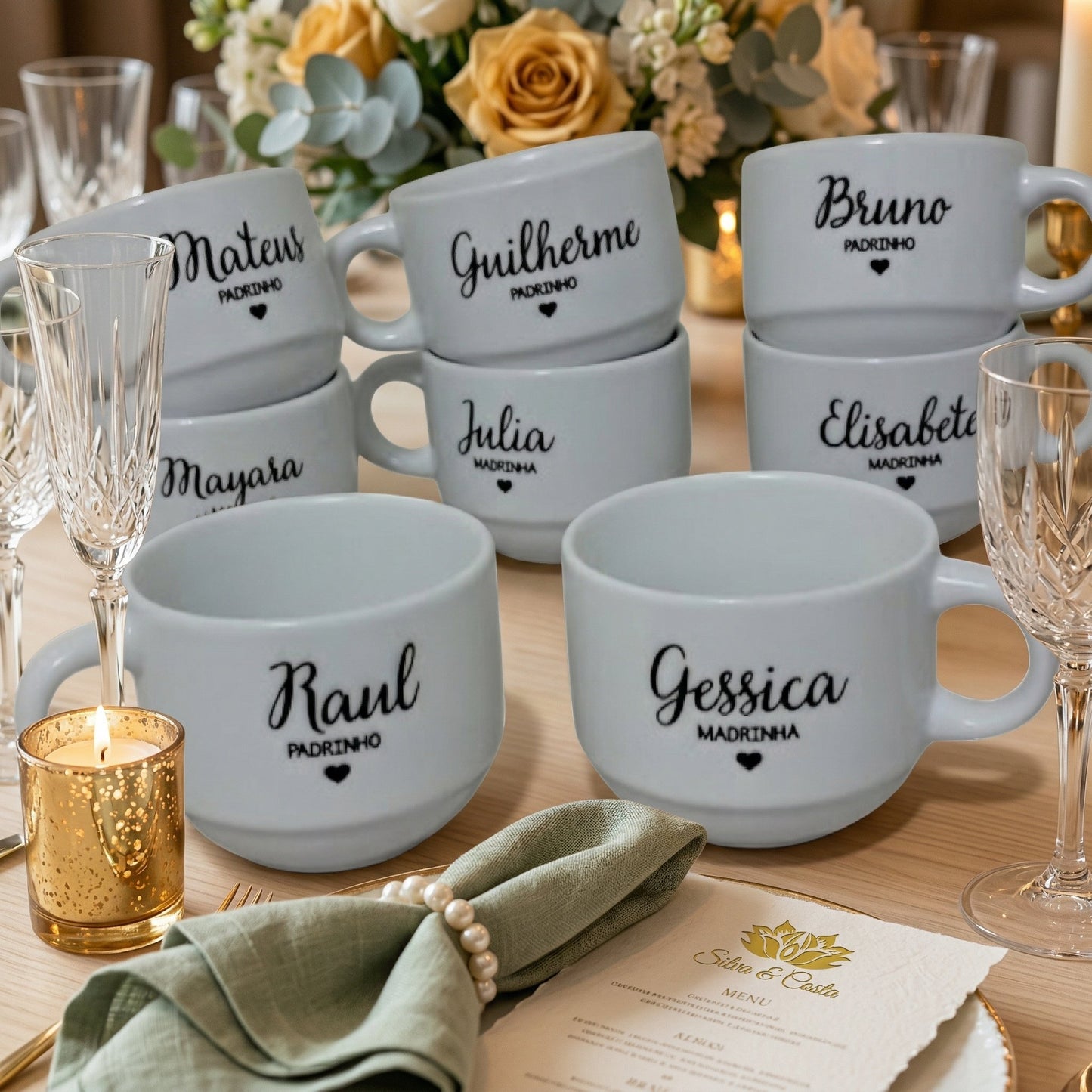 Caneca Personalizada com Foto e Nome | Padrinhos de Casamento