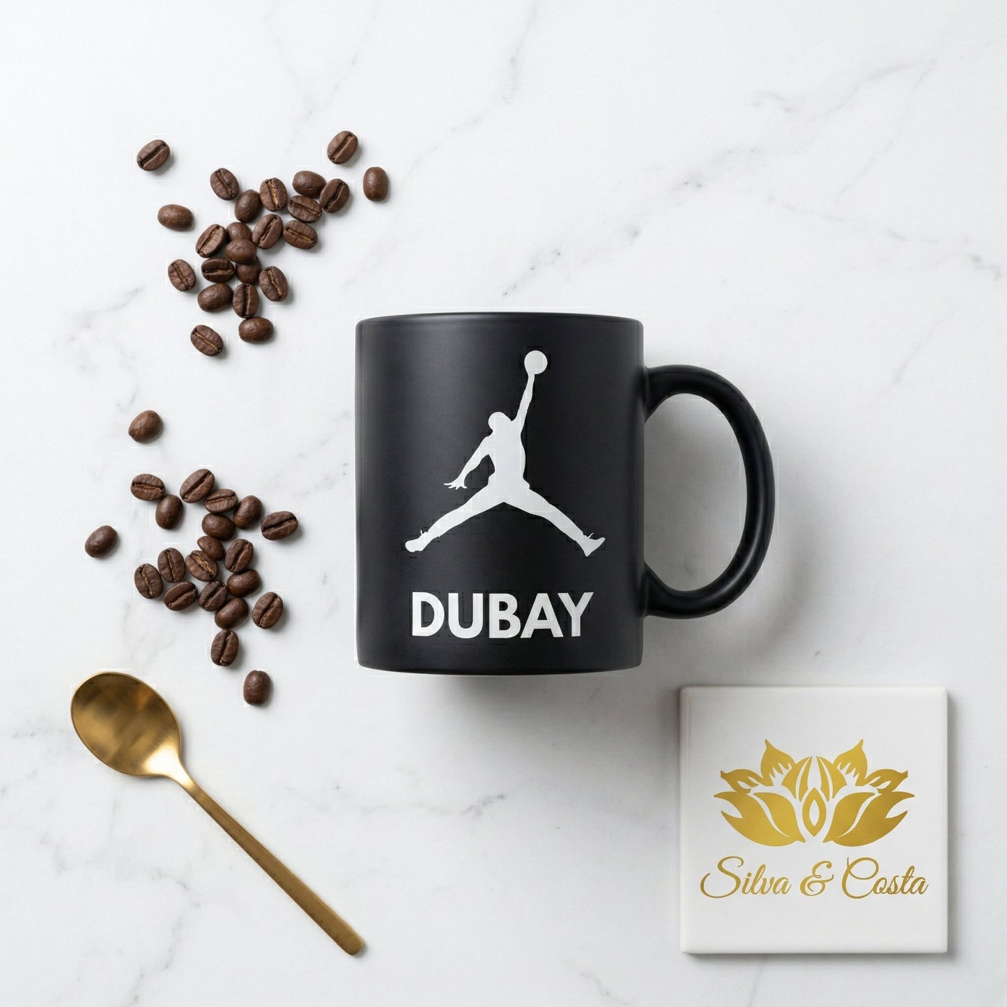 Caneca Preta Personalizada Basquete | Com Foto e Nome