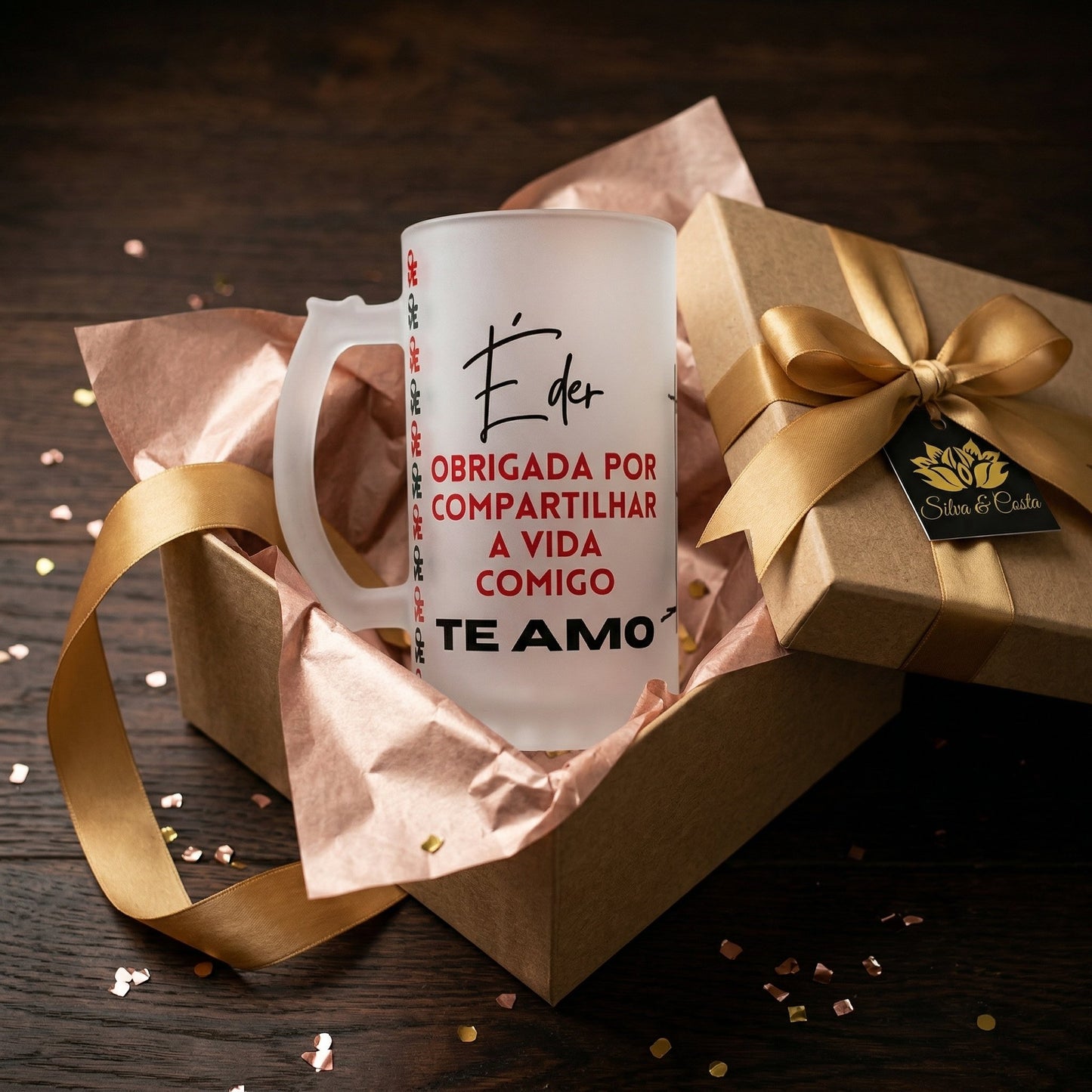 Caneca Vidro Jateado Personalizada com Foto | Presente