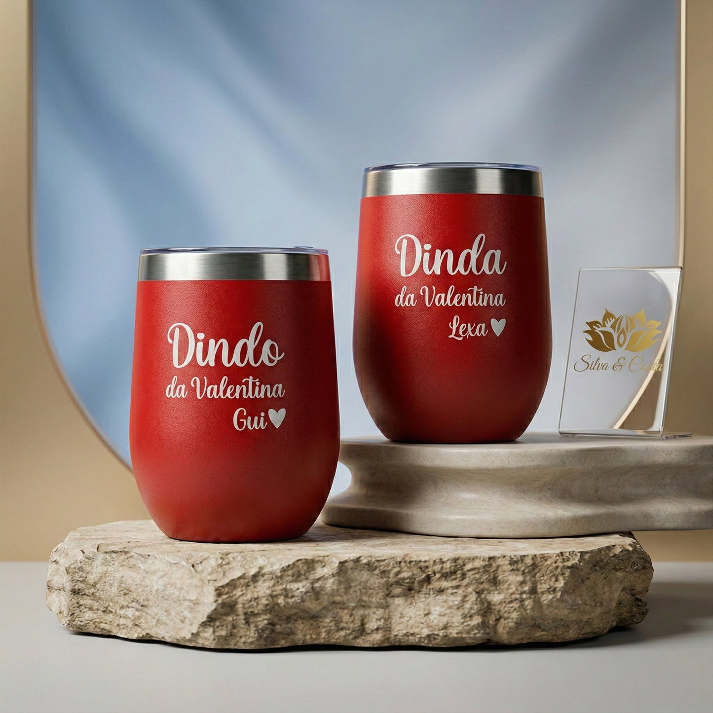 Copo Cuia Térmico Personalizado com Nome — Presente Dindo e Dinda
