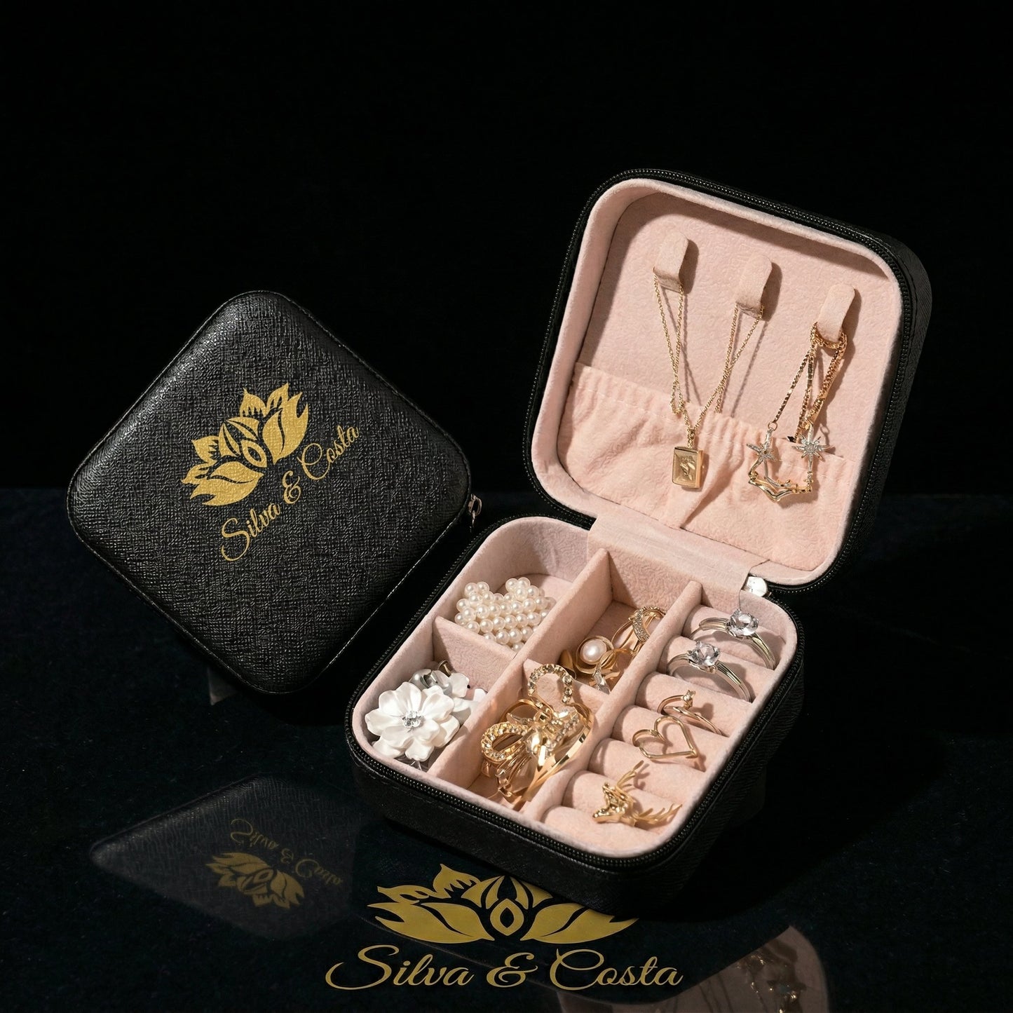 Porta-Joias Personalizado em Couro com Nome | Lembrança 15 Anos e Madrinhas