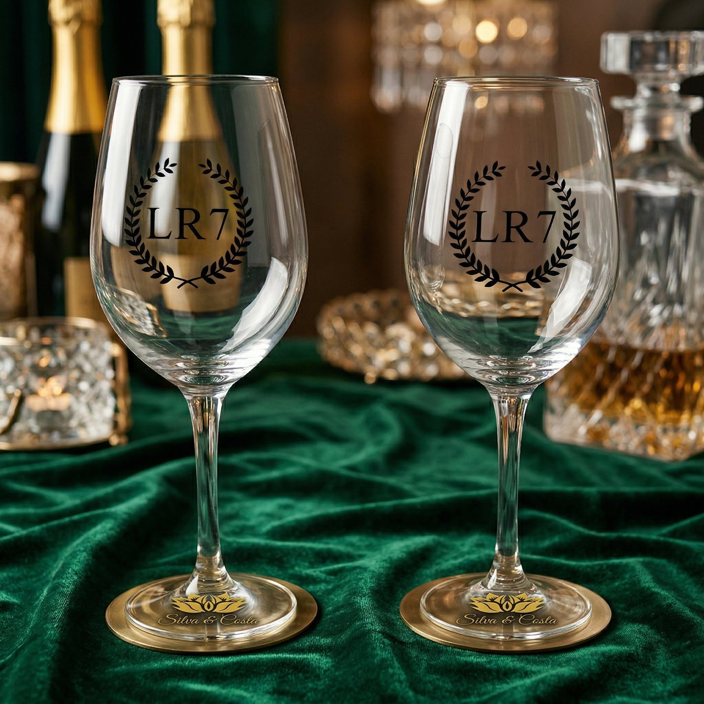 Taça de Vidro Personalizada com Nome | Casamento