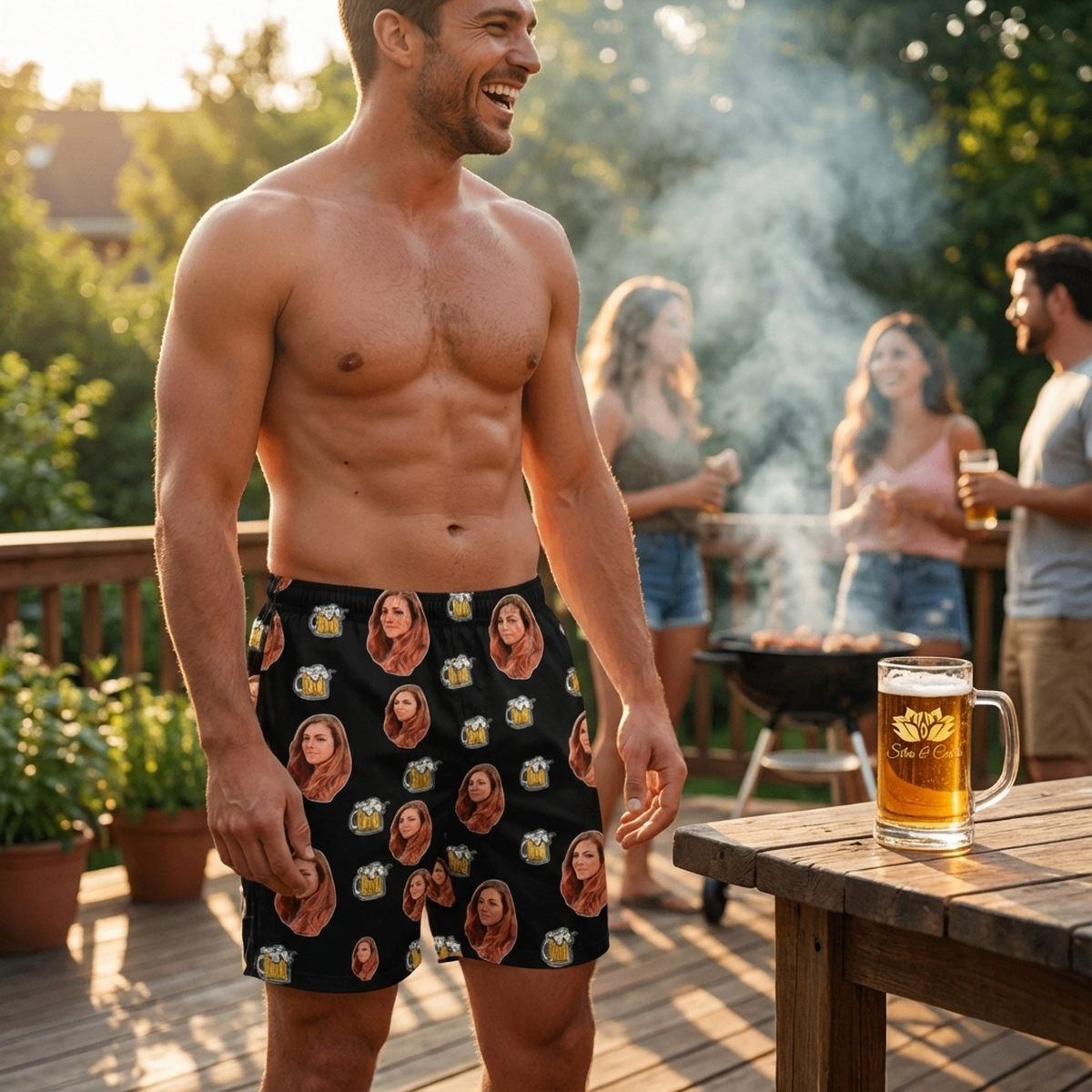 Samba Canção Preta Foto e Caneca Chopp Personalizada