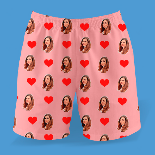 Samba Canção Rosa Personalizada Com Fotos e Corações Presente Casal