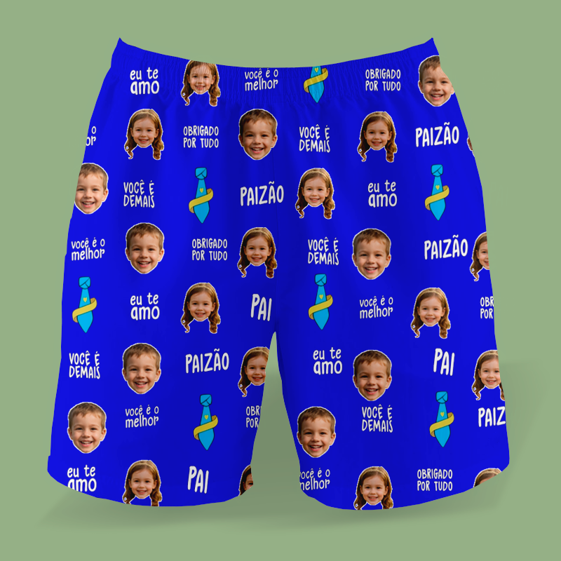 Samba Canção Azul Royal Melhor Pai Paizão Dia dos Pais com foto