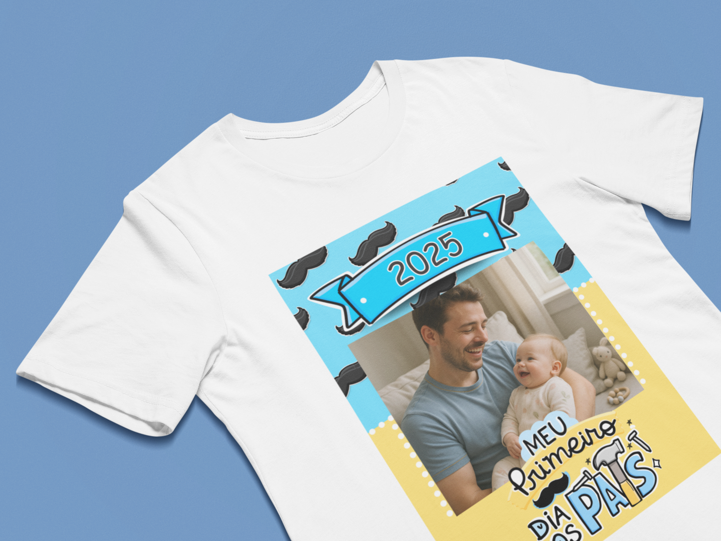Camiseta Personalizada Meu Primeiro Dia dos Pais com Foto