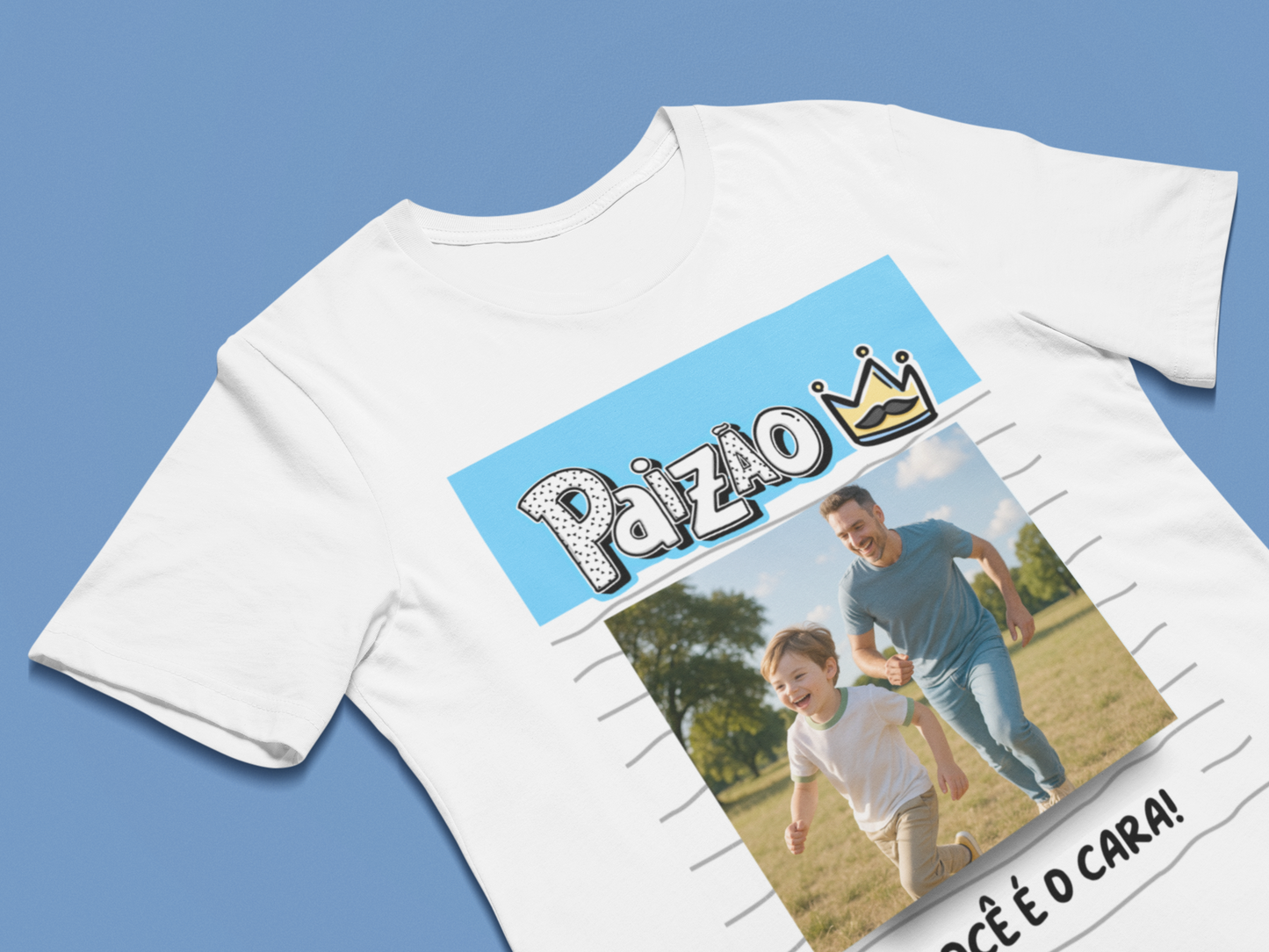 Camiseta Personalizada Dia dos Pais com Foto PAIZÃO 👑
