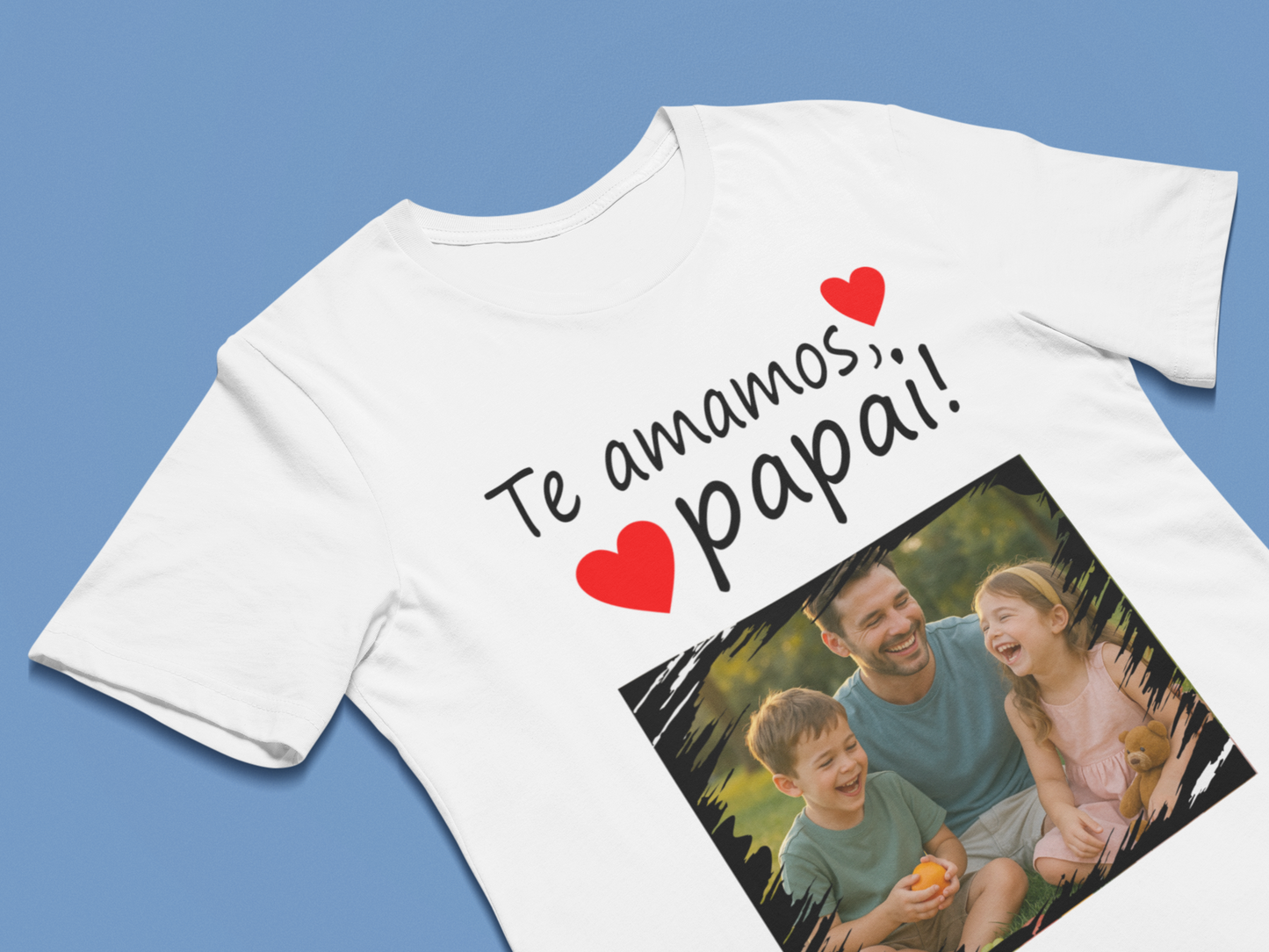 Camiseta Personalizada Dia dos Pais Te Amamos Papai com Foto