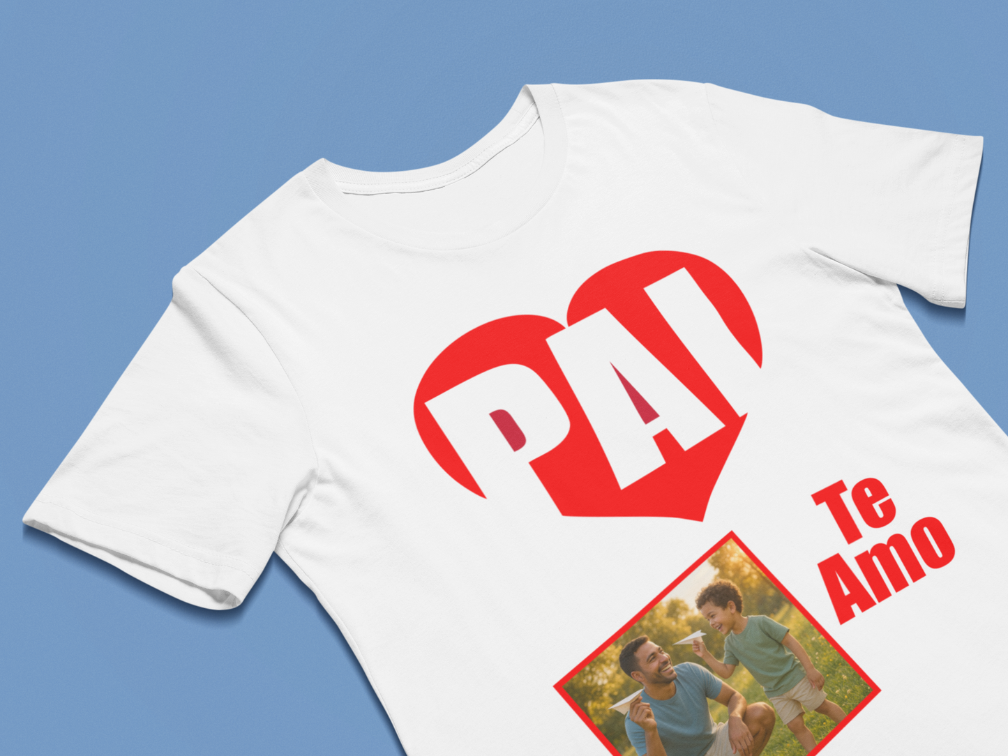Camiseta Personalizada Dia dos Pais com foto PAI Te Amo ❤️