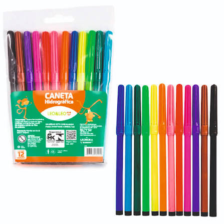 canetinha avulsa kit 12 cores