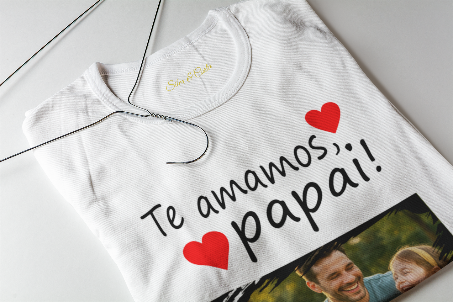 Camiseta Personalizada Dia dos Pais Te Amamos Papai com Foto