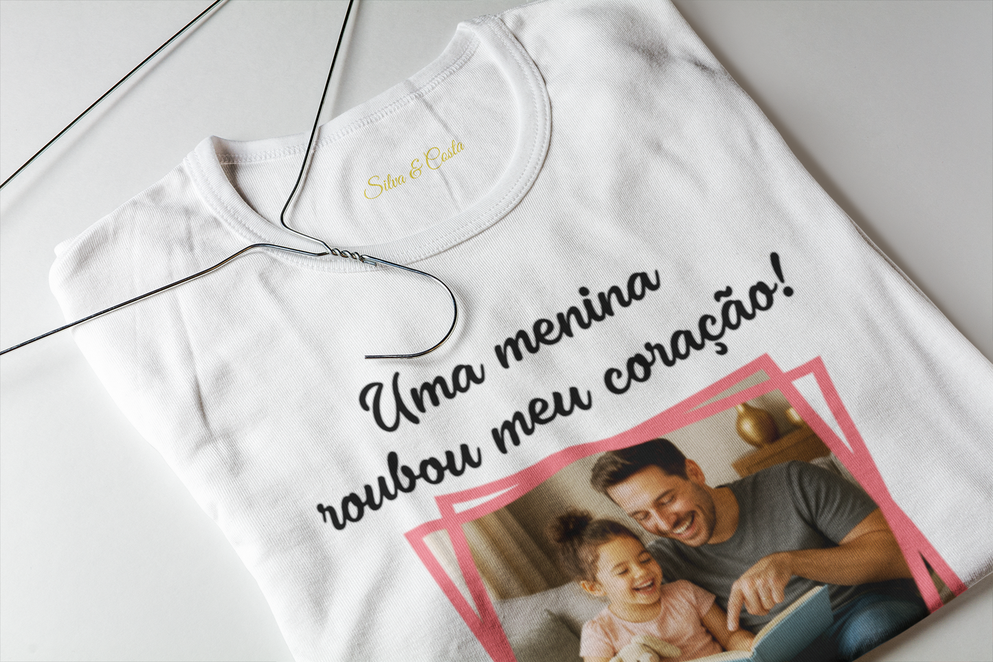 Camiseta Personalizada uma menina Roubou Meu Coração Dia dos Pais com foto
