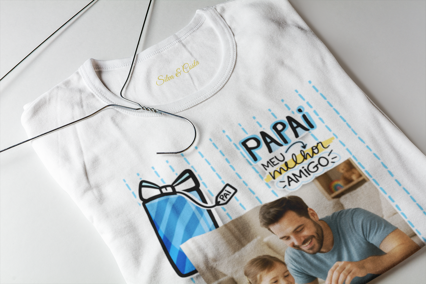 Camiseta Personalizada Papai Melhor Amigo com Foto Dia dos Pais