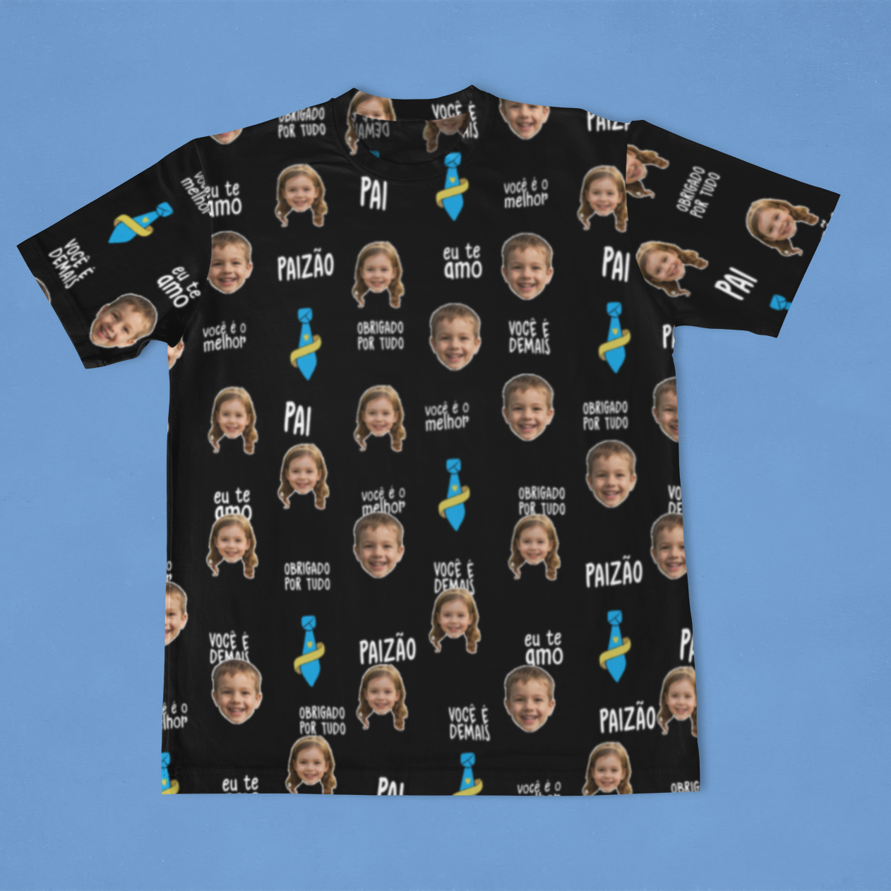 Camiseta Preta Melhor Pai Paizão Dia dos Pais com foto