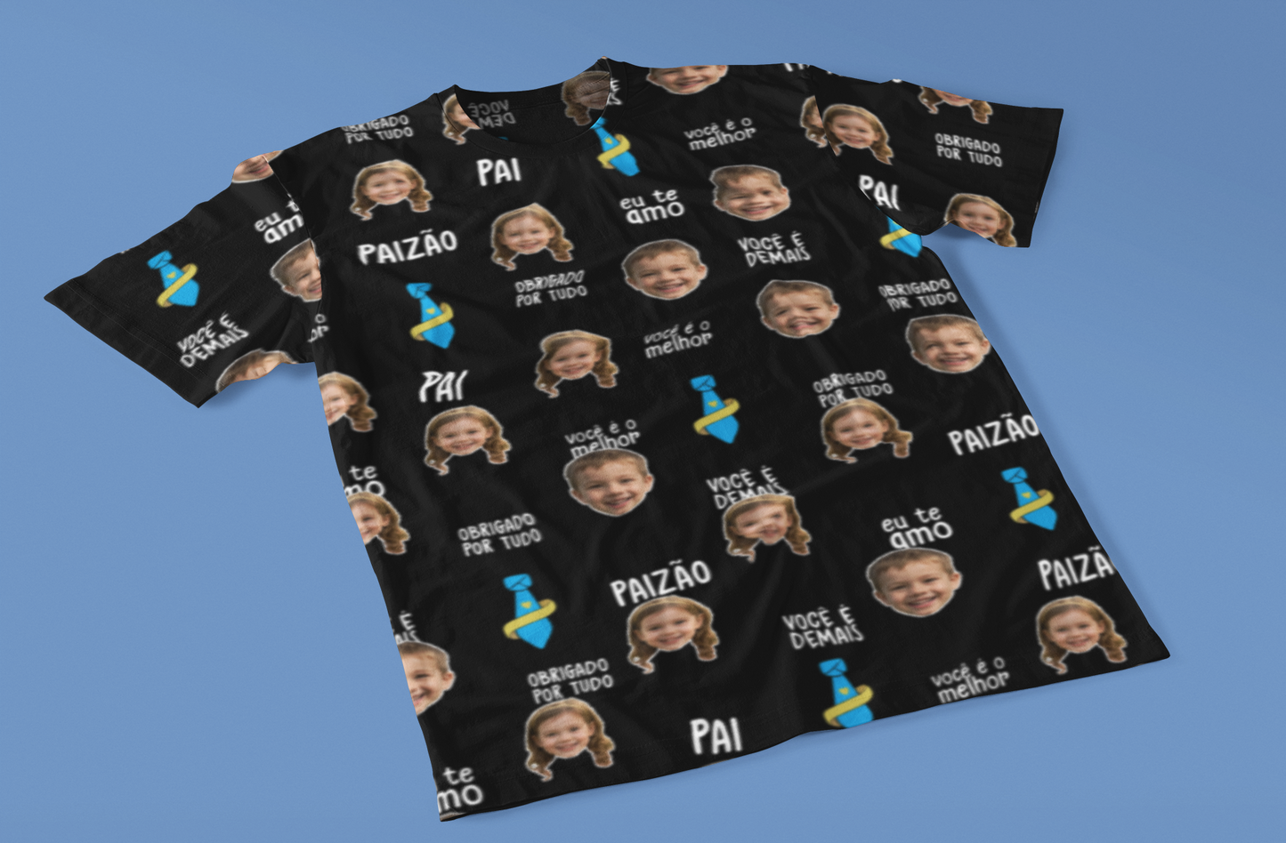 Camiseta Preta Melhor Pai Paizão Dia dos Pais com foto