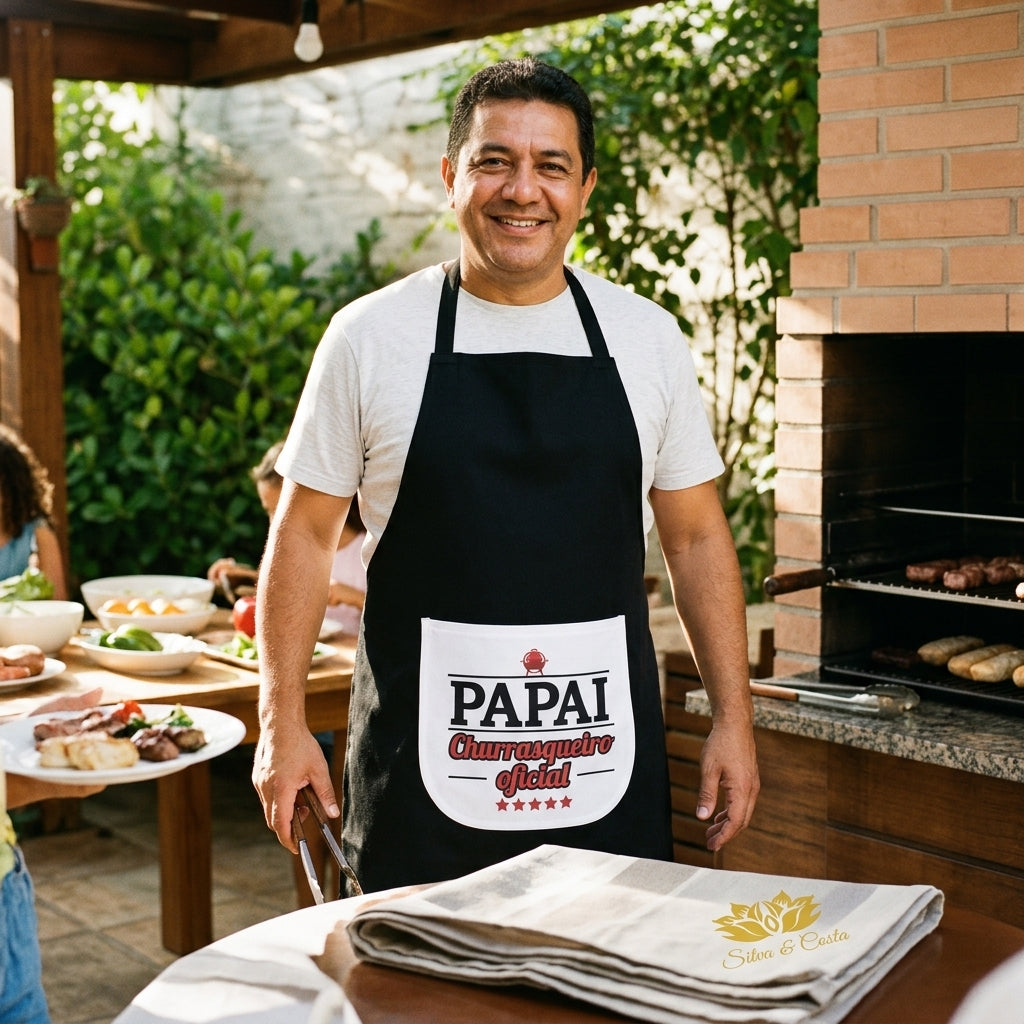 Avental Personalizado Papai Churrasqueiro Oficial - imagem lifestyle 5