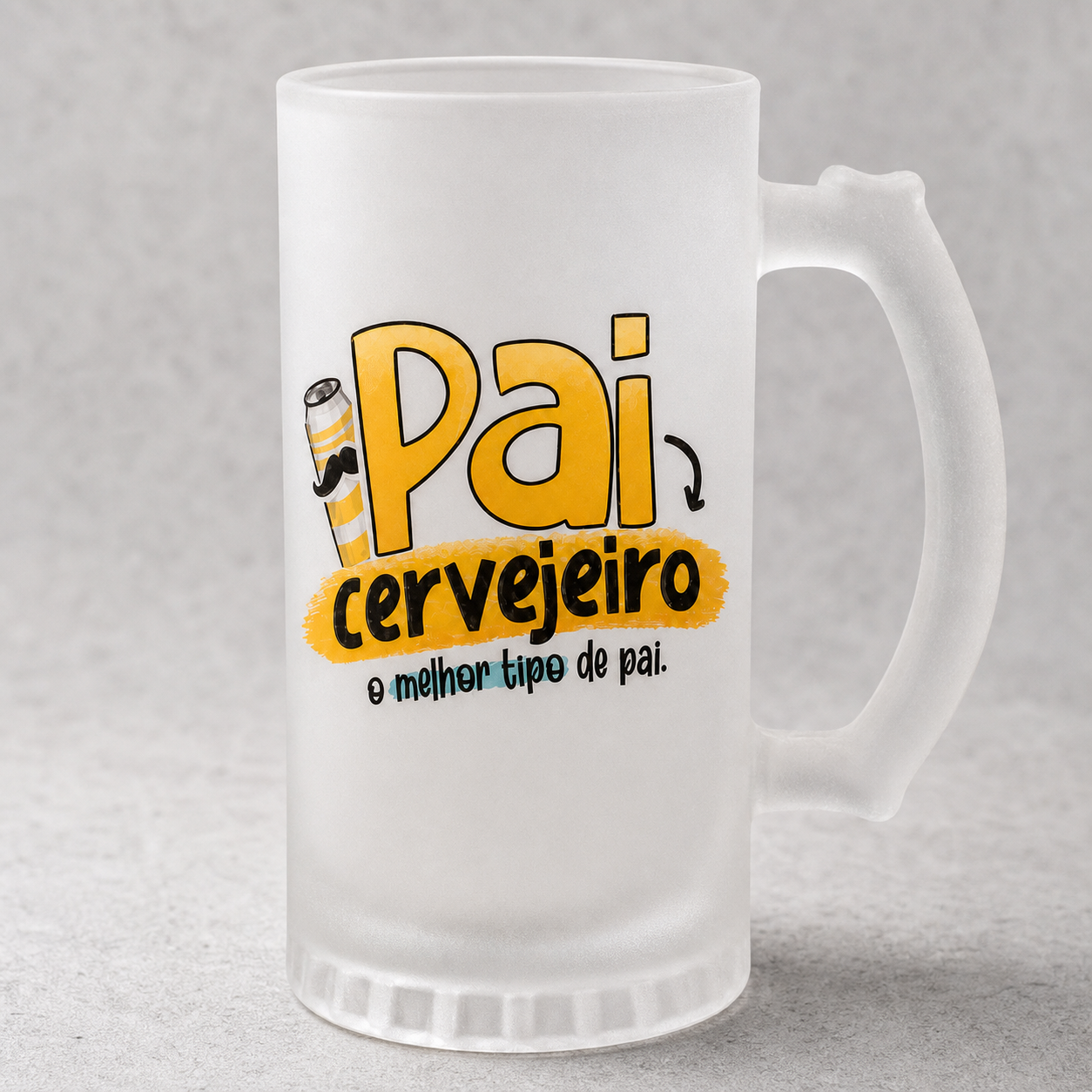 Caneca de Vidro Jateado Personalizada Pai Cervejeiro Melhor Tipo - imagem lifestyle 5