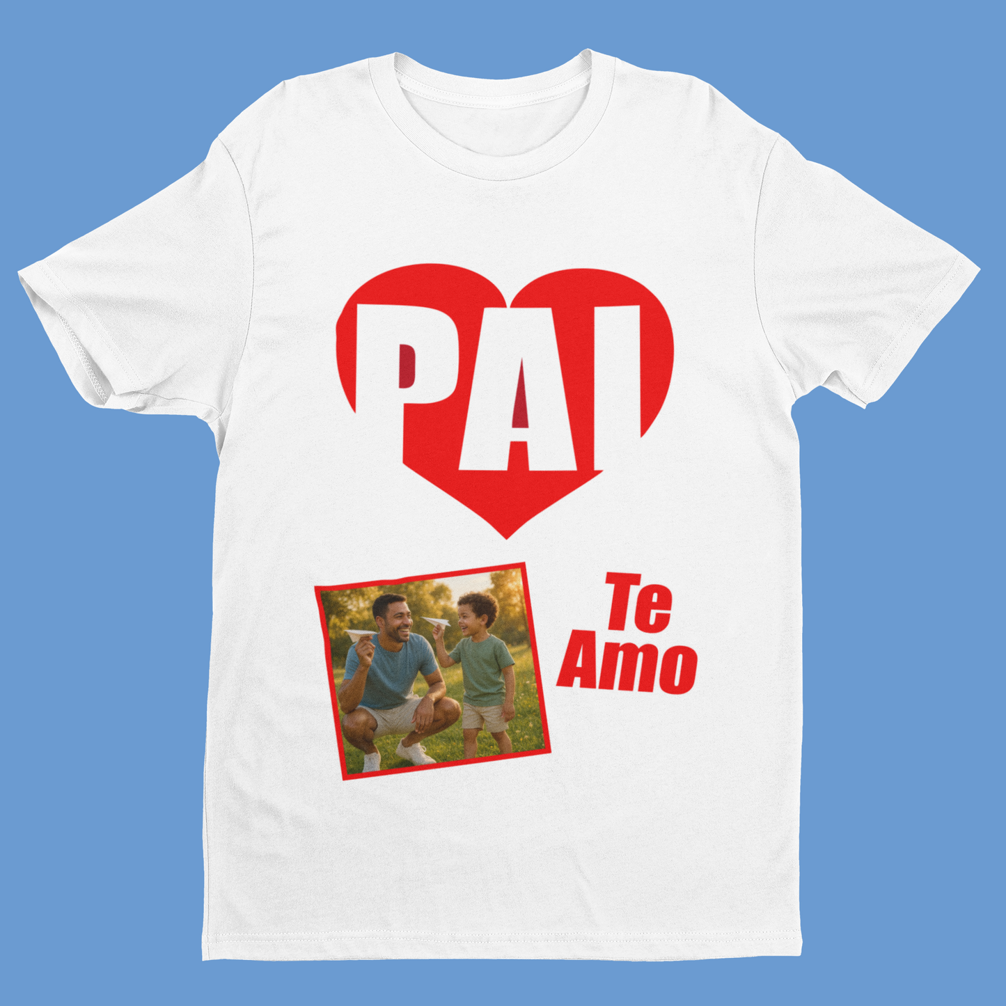 Camiseta Personalizada Dia dos Pais com foto PAI Te Amo ❤️