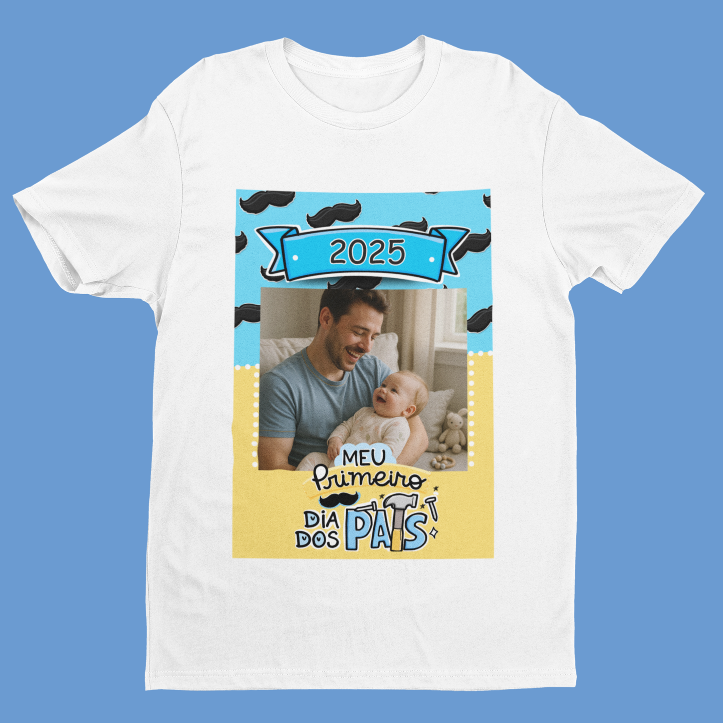 Camiseta Personalizada Meu Primeiro Dia dos Pais com Foto