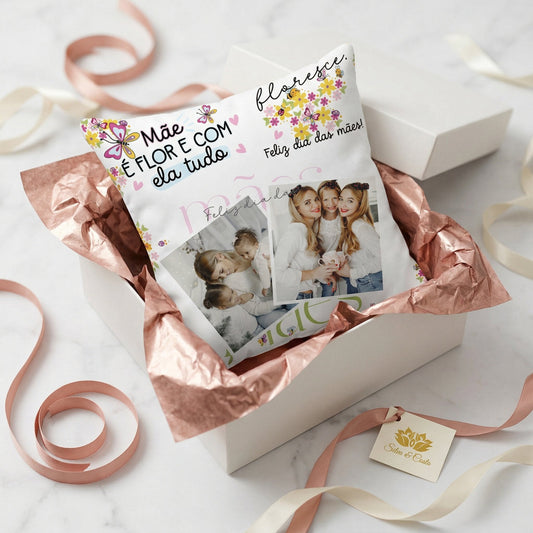 Presente personalizado dia das mães criativo: uma almofada com foto feita em 48h