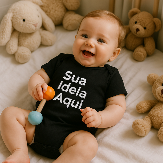Body Infantil Preto Personalizado