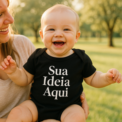 Body Infantil Preto Personalizado