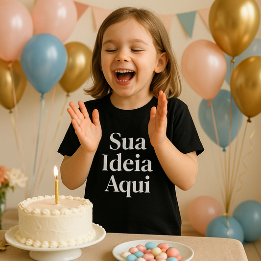 Camiseta Infantil Preta Personalizada