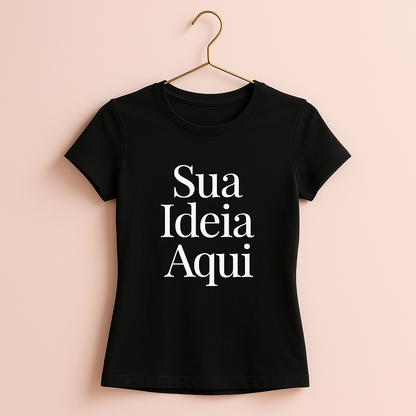 Camiseta Baby Look Preta Personalizada