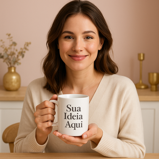 Caneca de porcelana Branca Personalizada