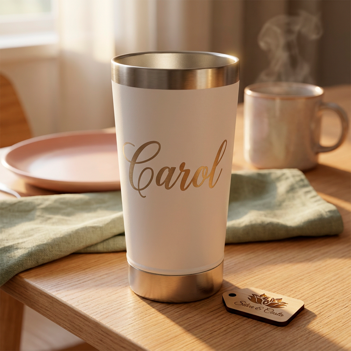 copo stanley 591ml branco personalizado laser