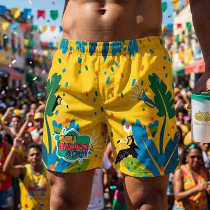 Shorts Tactel Abada Carnaval Personalizado