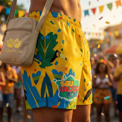 Shorts Tactel Abada Carnaval Personalizado