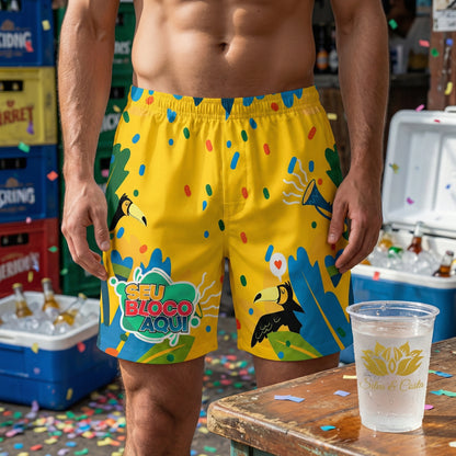 Shorts Tactel Abada Carnaval Personalizado