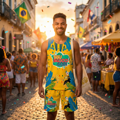 Conjunto Abada Masculino Personalizado Carnaval