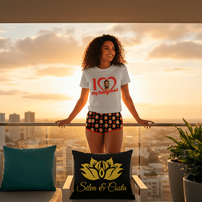 Conjunto Feminino I Love Personalziado com Foto presente casal namorados